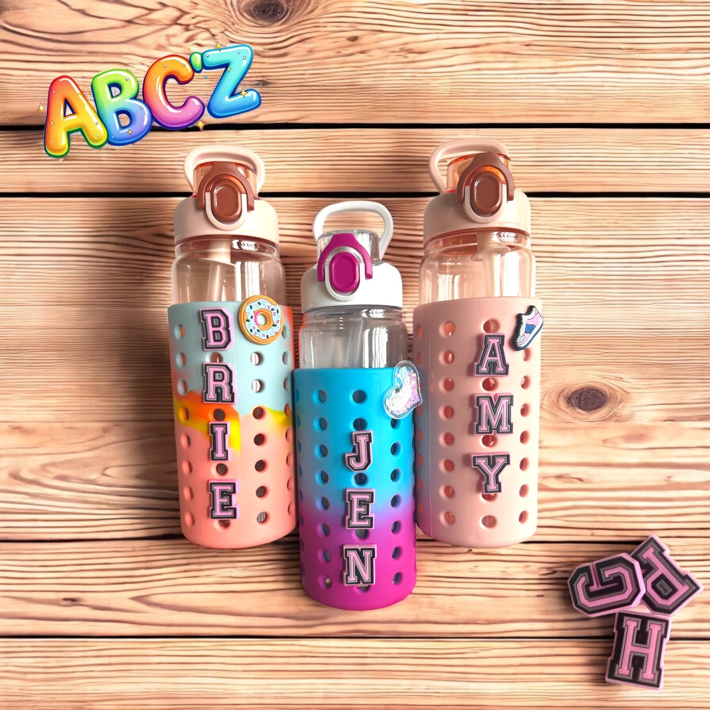 ABC/123 Charms (37 piece set) PINK