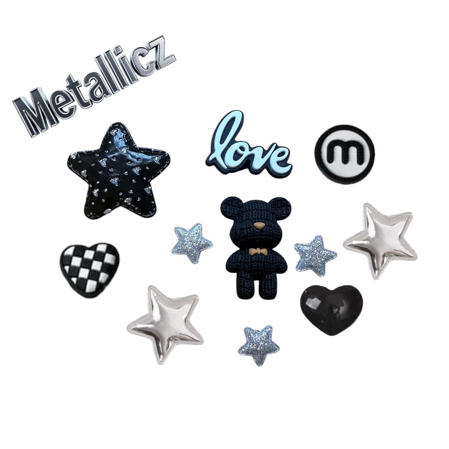 “Metallicz” 11 piece charm bundle set