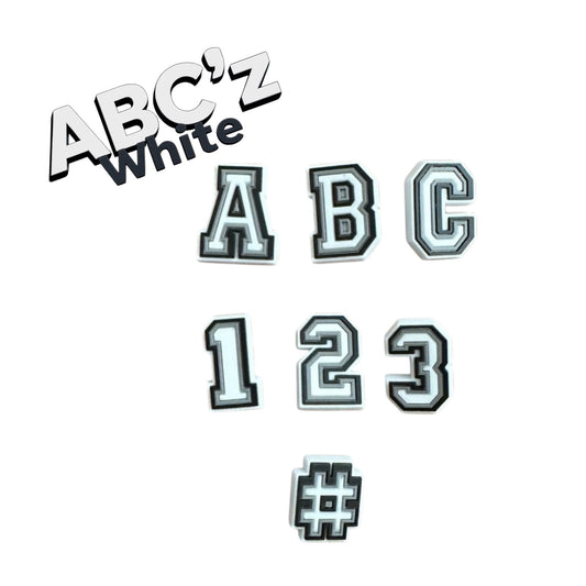 ABC/123 Charms (37 piece set) WHITE