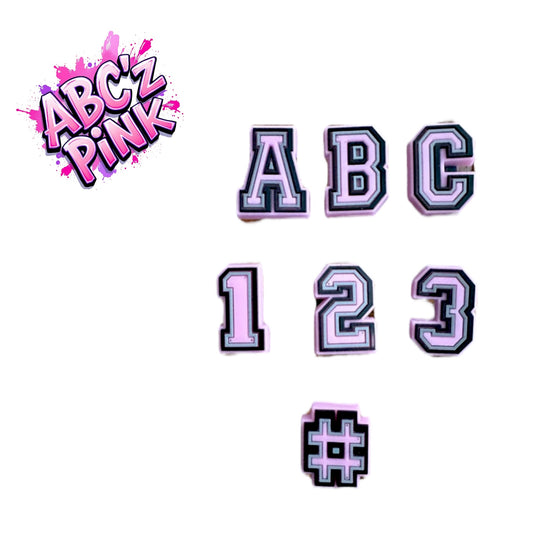 ABC/123 Charms (37 piece set) PINK