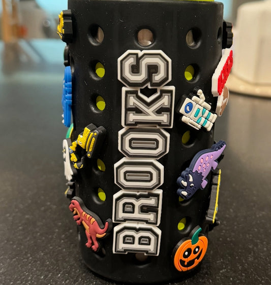 BLACK Shoe Charm Compatible water bottle sleeve-SLEEVE ONLY