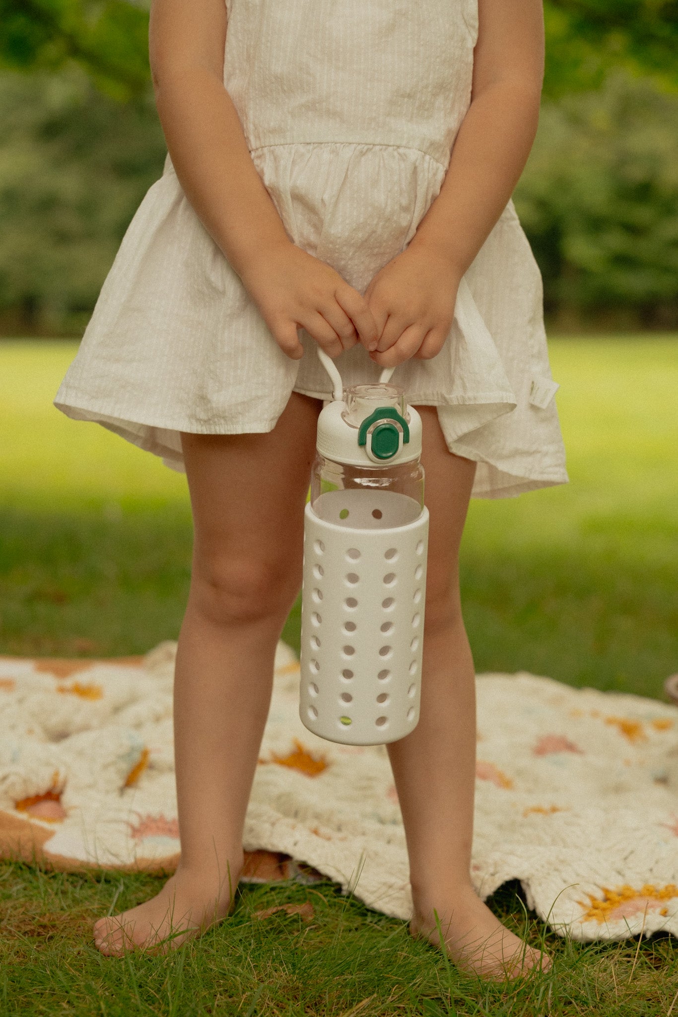 White 24oz Water bottle with White Sleeve